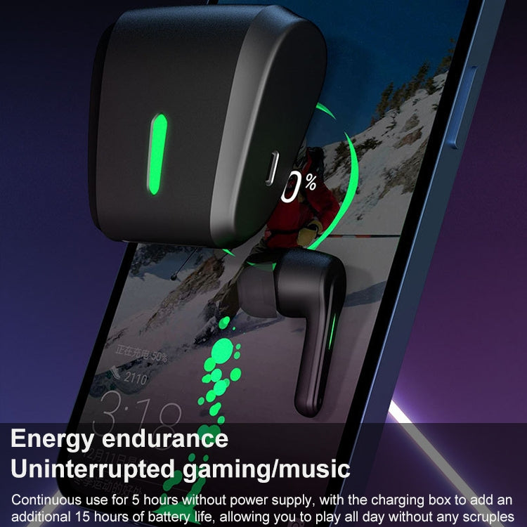Écouteurs binauraux Bluetooth 5.0 à faible latence pour jeux vidéo ETE-55 TWS, noir